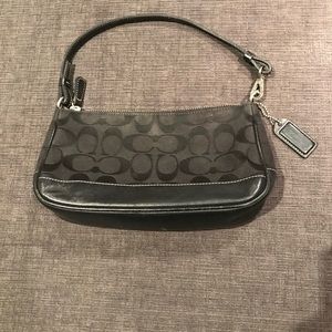 Black leather genuine Coach purse